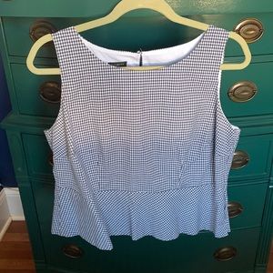 Talbots gingham check blouse